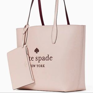 Kate Spade Glitter On Tote Leather Rose Smoke